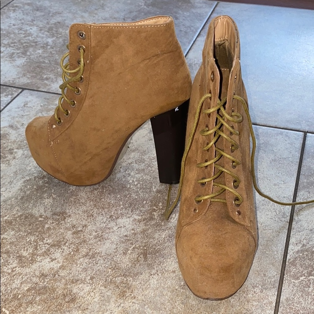 Brown heel boots